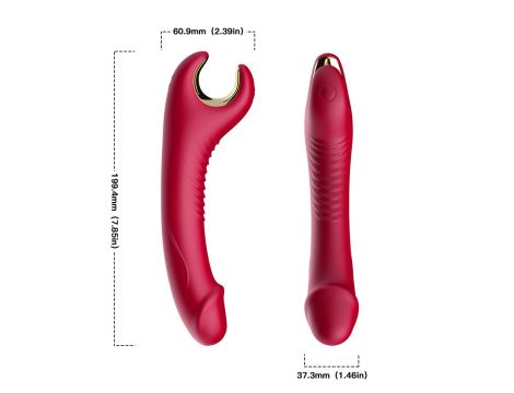 Stymulator silicone 9 vibration function Red - 3