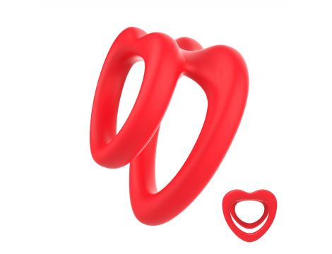 Podwójny pierścień erekcyjny Sweetheart II silikon czerwony - 4