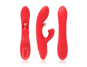 Wibrator króliczek Nirvana czerwony trójpunktowy silikonowy USB 22 cm