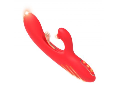 Wibrator króliczek Nirvana czerwony trójpunktowy silikonowy USB 22 cm - 2
