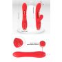 Wibrator króliczek Nirvana czerwony trójpunktowy silikonowy USB 22 cm - 11