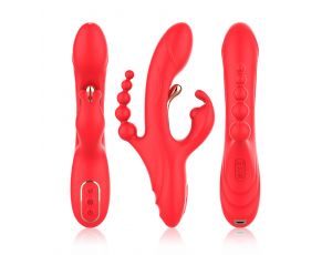 Wibrator króliczek Trident czerwony USB 22 cm