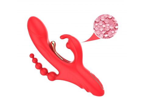 Wibrator króliczek Trident czerwony USB 22 cm - 6