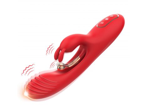 Wibrator króliczek czerwony trójpunktowy Crazy Horse USB 22 cm - 3