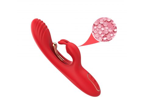 Wibrator króliczek czerwony trójpunktowy Crazy Horse USB 22 cm - 6