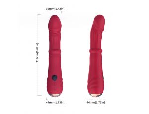 Wibrator punktu G Jackal czerwony z ruchami posuwistymi USB 22 cm