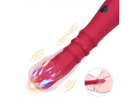 Wibrator punktu G Jackal czerwony z ruchami posuwistymi USB 22 cm - 4