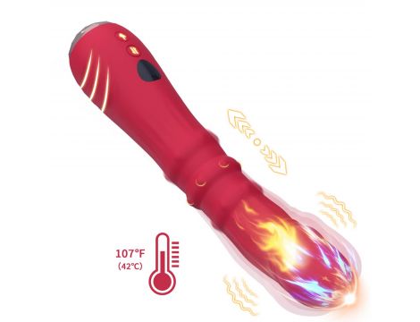 Wibrator punktu G Jackal czerwony z ruchami posuwistymi USB 22 cm - 5