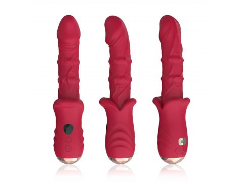 Wibrator punktu G czerwony realistyczny 9 wibracji B Series Joy USB 22 cm