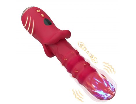 Wibrator punktu G czerwony realistyczny 9 wibracji B Series Joy USB 22 cm - 5