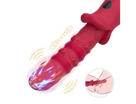 Wibrator punktu G czerwony realistyczny 9 wibracji B Series Joy USB 22 cm - 3