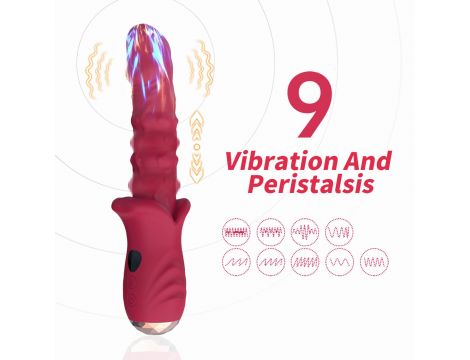 Wibrator punktu G czerwony realistyczny 9 wibracji B Series Joy USB 22 cm - 9