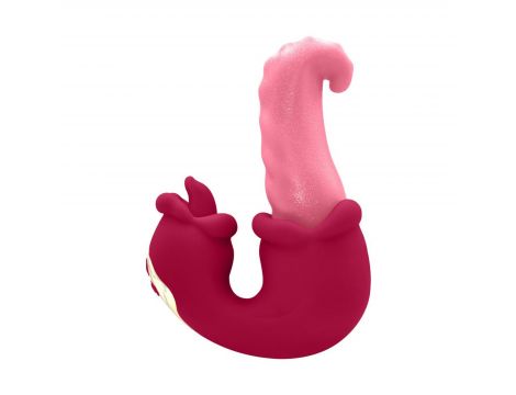 Wibrator Teazers Double Tongue różowy silikonowy ładowalny - 3
