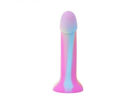 Dildo silikonowe EasyToys Candy Swirl świecące w ciemności różowe 19 cm
