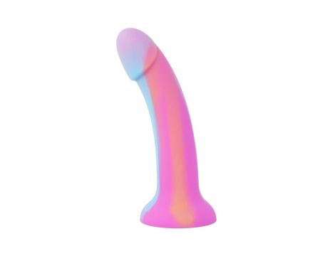 Dildo silikonowe EasyToys Candy Swirl świecące w ciemności różowe 19 cm - 5