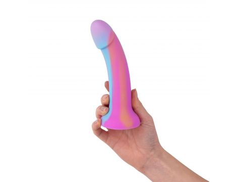 Dildo silikonowe EasyToys Candy Swirl świecące w ciemności różowe 19 cm - 7