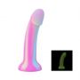 Dildo silikonowe EasyToys Candy Swirl świecące w ciemności różowe 19 cm - 5