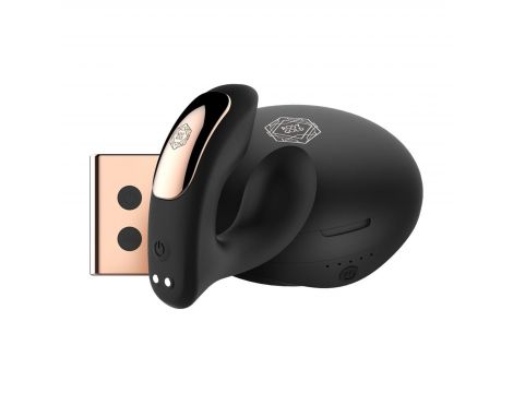 Wibrator do noszenia z etui ładującym Rosy Gold czarny - 4