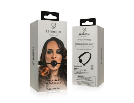 Knebel kulowy Bedroom Fantasies silikonowy oddychający czarny - 3