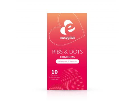 Prezerwatywy EasyGlide z prążkami i wypustkami 10 szt. - 2