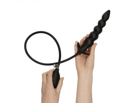 Pompowany korek analny EasyToys 20 cm czarny - 4
