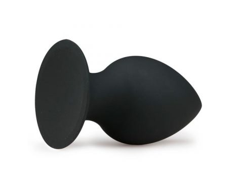 Korek analny silikonowy EasyToys czarny średni z przyssawką - 4