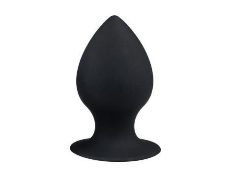 Korek analny silikonowy EasyToys czarny średni z przyssawką - 2
