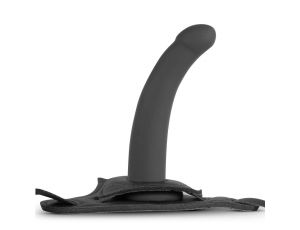 Strap on silikonowy EasyToys zakrzywiony czarny 13 cm