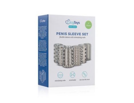 Zestaw 6 nakładek na penisa EasyToys TPE przezroczysty - 6