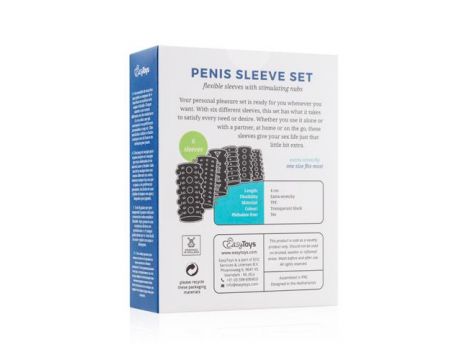 Zestaw 6 nakładek na penisa EasyToys TPE przezroczysty - 3