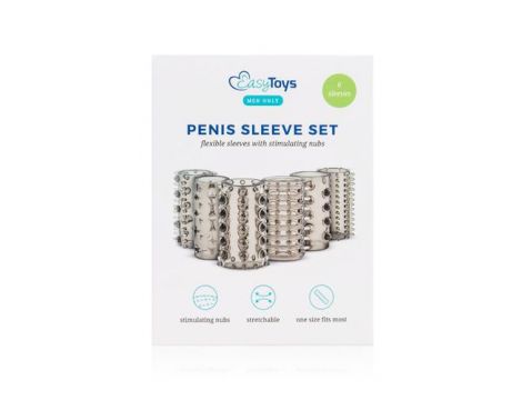 Zestaw 6 nakładek na penisa EasyToys TPE przezroczysty - 5
