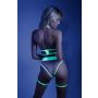 In a Trance Suspender Body with Open Cups - Neon Lime - 2