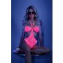 Impress Me Lace Body with Open Back - Neon Pink - 3