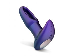 Wibrujący korek analny Hueman Voyager fioletowy silikonowy z pilotem USB