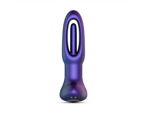 Wibrujący korek analny Hueman Voyager fioletowy silikonowy z pilotem USB - 3