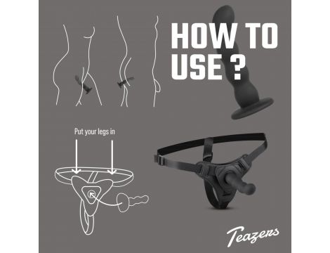 Strap on silikonowy Teazers z uprzężą regulowaną 110 cm - 2