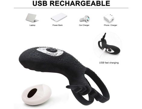 Regulowany podwójny pierścień wibrujący z pilotem B Series Cute USB - 9