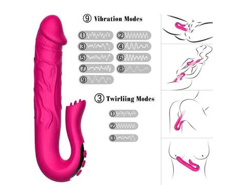Realistic Tongue Stimulating Dildo Vibrator - 9