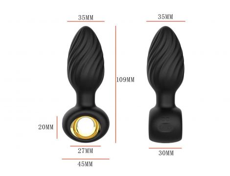 Wibrujący obrotowy korek analny Aisi B Series Cute - 8