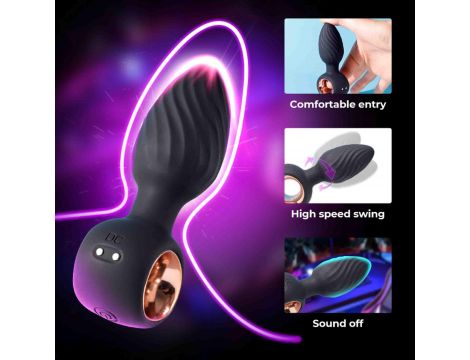 Wibrujący obrotowy korek analny Aisi B Series Cute - 10