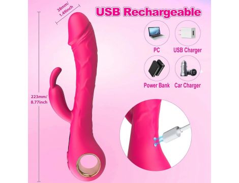 Wibrator króliczek punktu G B-Series Cute silikonowy USB 22 cm - 6