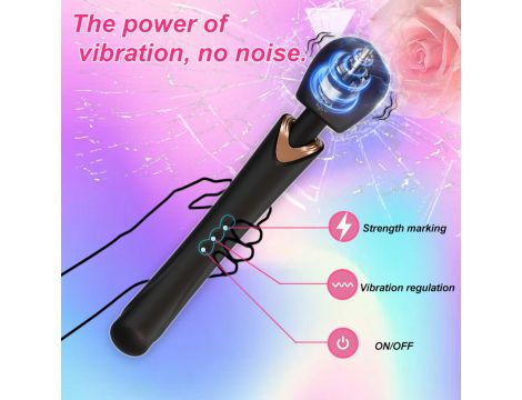 Masażer wibracyjny silikonowy Perfect Wand czarny USB - 14