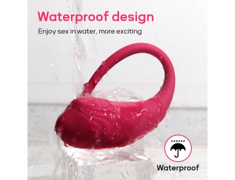 Jajeczko wibrujące App Love z aplikacją czerwone silikonowe 9,6 cm - 9