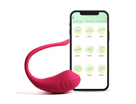 Jajeczko wibrujące App Love z aplikacją czerwone silikonowe 9,6 cm - 16