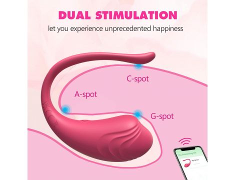 Jajeczko silikonowe wibrujące z aplikacją App Love Egg fioletowe 9,6 cm - 10