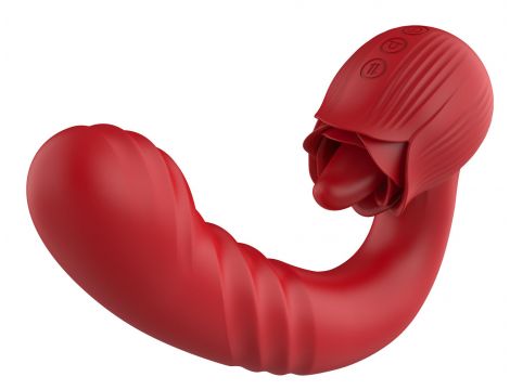Wibrator posuwisty Róża z liżącym języczkiem punkt G B Series Cute USB - 2
