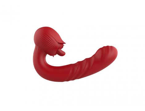 Wibrator posuwisty Róża z liżącym języczkiem punkt G B Series Cute USB