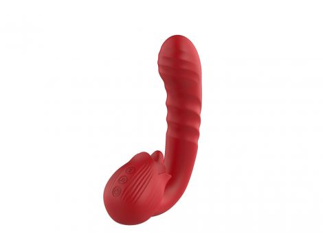 Wibrator posuwisty Róża z liżącym języczkiem punkt G B Series Cute USB - 9