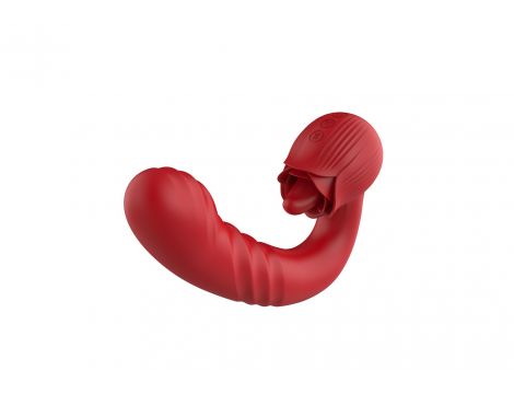 Wibrator posuwisty Róża z liżącym języczkiem punkt G B Series Cute USB - 5