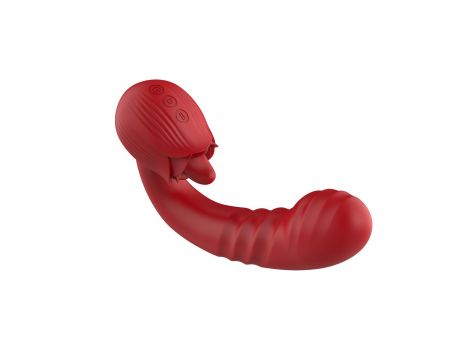 Wibrator posuwisty Róża z liżącym języczkiem punkt G B Series Cute USB - 6